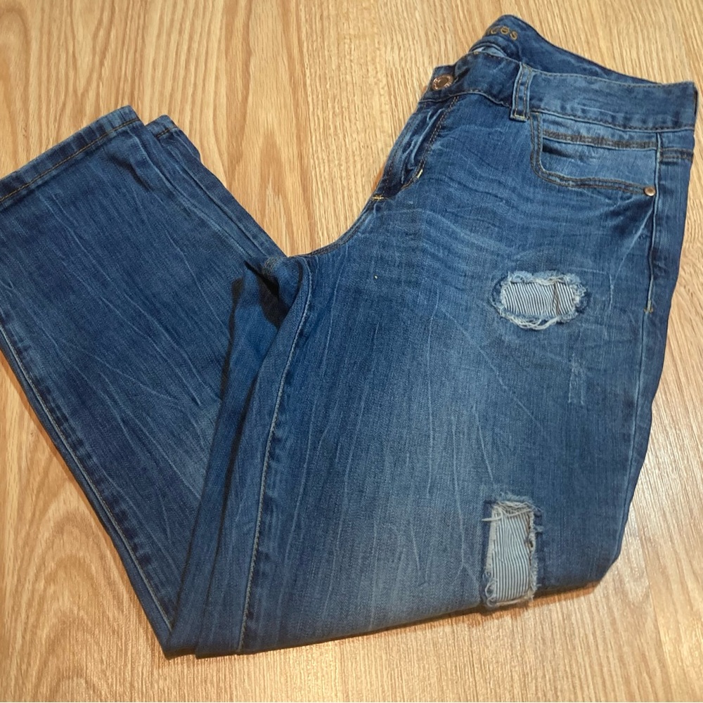 Maurices patchwork crop denim jeans‎ 7/8